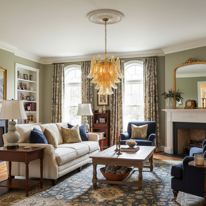 Amber Glass Murano Petals Chandelier - Vakkerlight