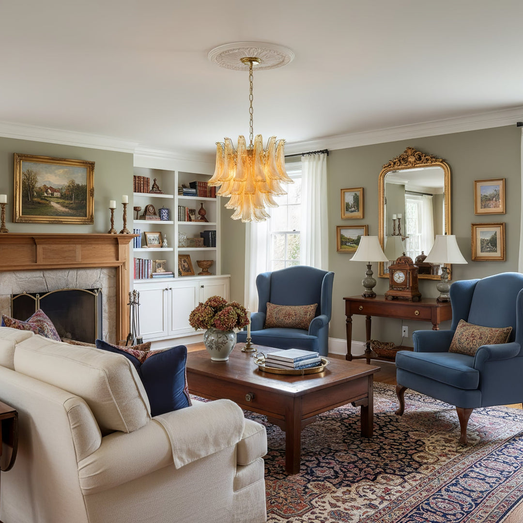 Amber Glass Murano Petals Chandelier - Vakkerlight