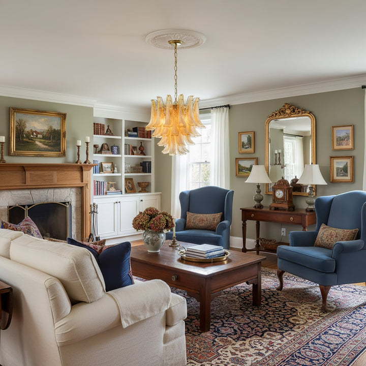 Amber Glass Murano Petals Chandelier - Vakkerlight