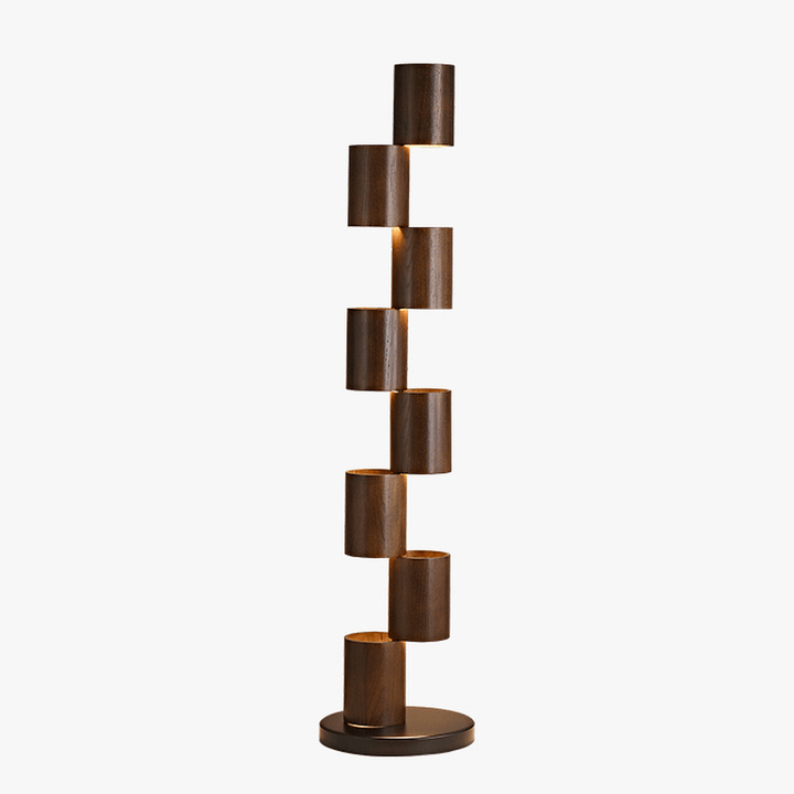 Stacked Wood Tower Floor Lamp - Vakkerlight