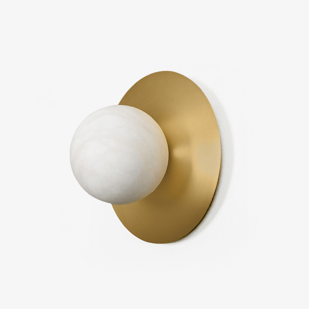 Round Alabaster Orb Sconce - Vakkerlight