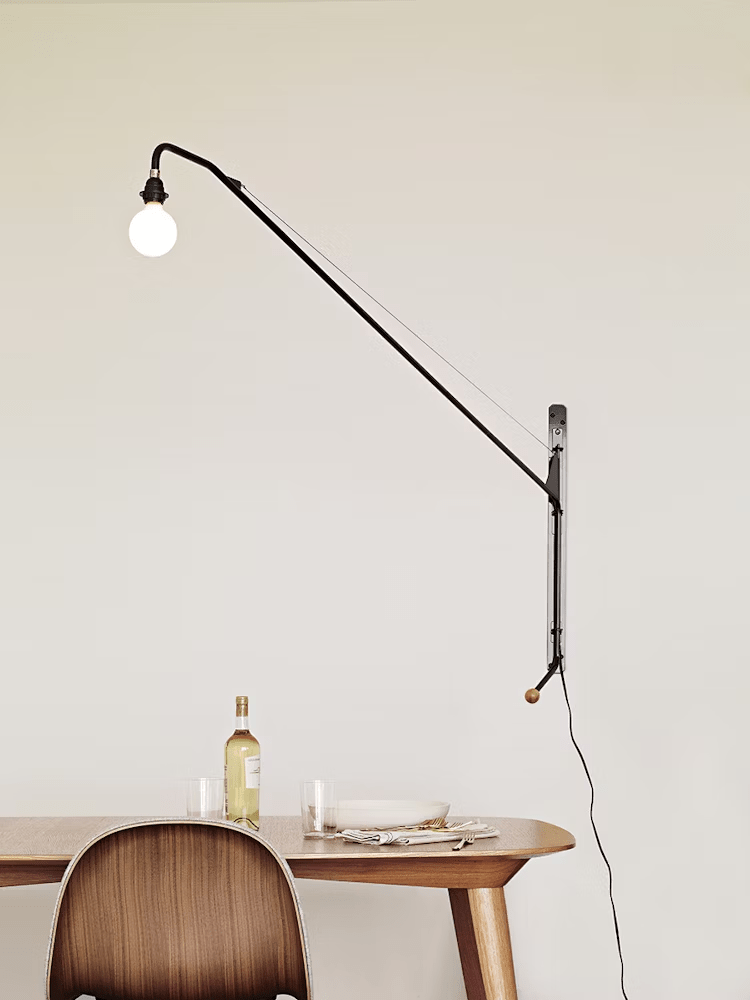 Black Long Arm Swing Arm Wall Lamp - Vakkerlight