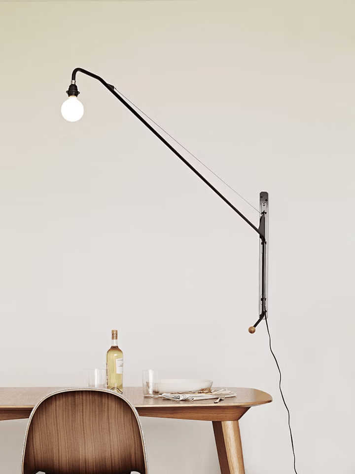 Black Long Arm Swing Arm Wall Lamp - Vakkerlight