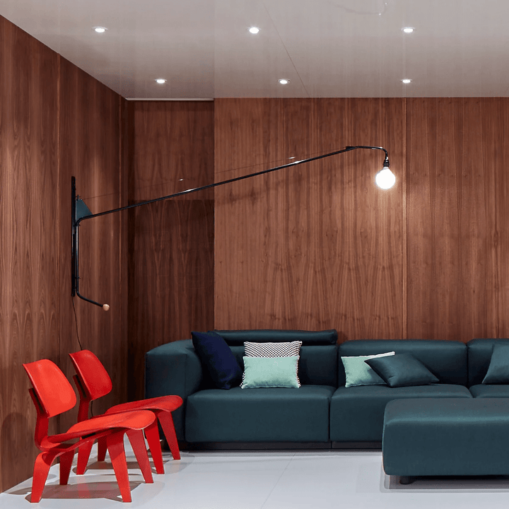 Black Long Arm Swing Arm Wall Lamp - Vakkerlight