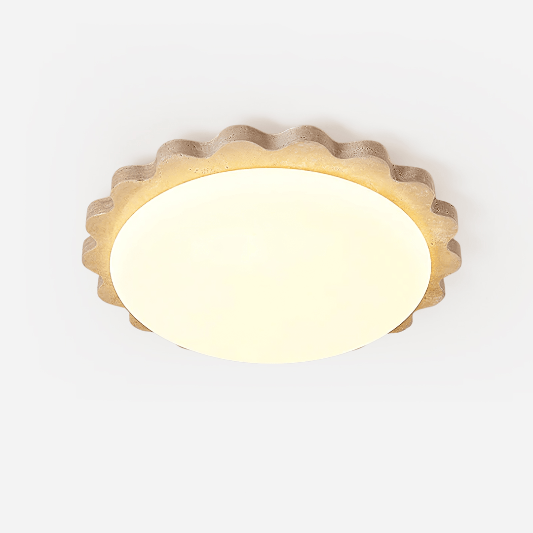 Travertine Scallop Edge Ceiling Light - Vakkerlight