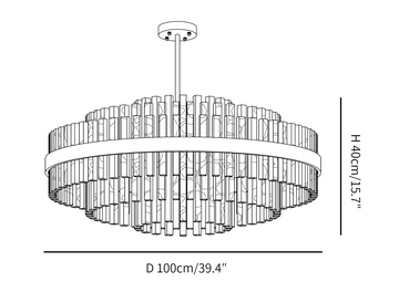 Gold & Clear Rod Kronleuchter — Dimension drawings 3