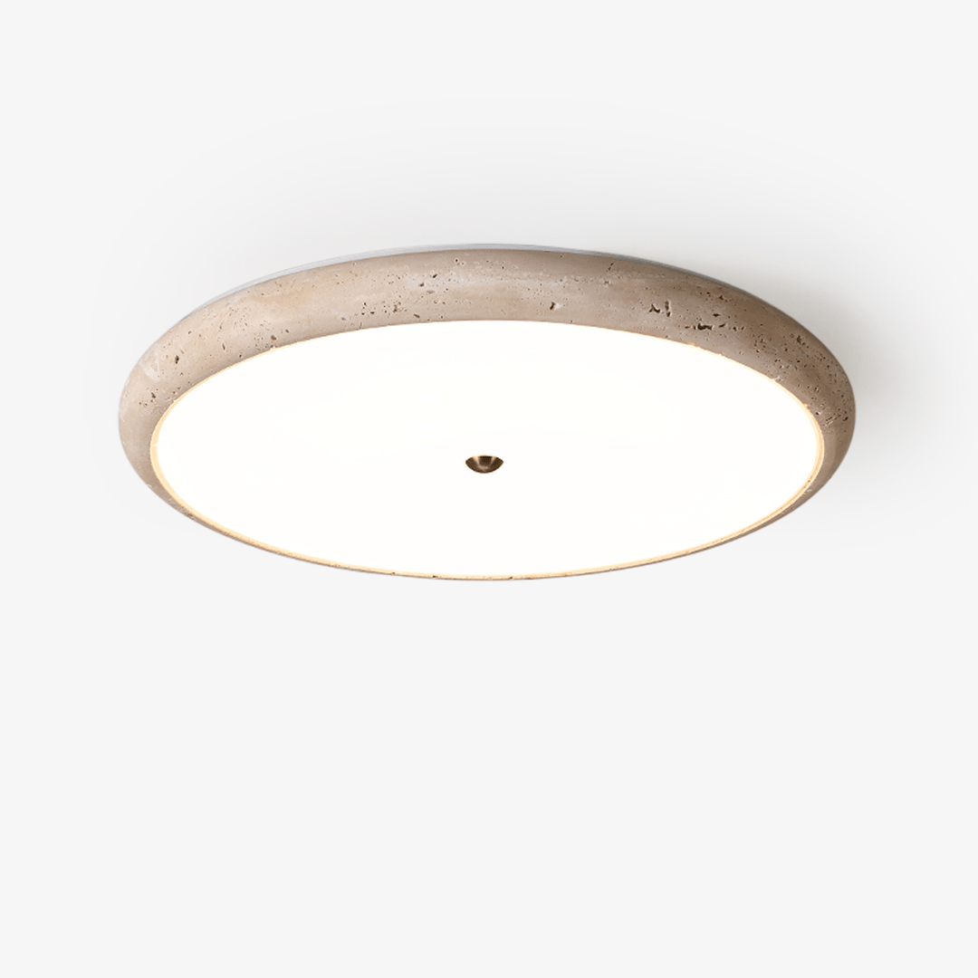 Textured Travertine Disk Ceiling Light - Vakkerlight