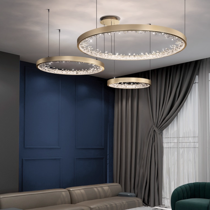 Luxuriöser runder Kristall-Kronleuchter