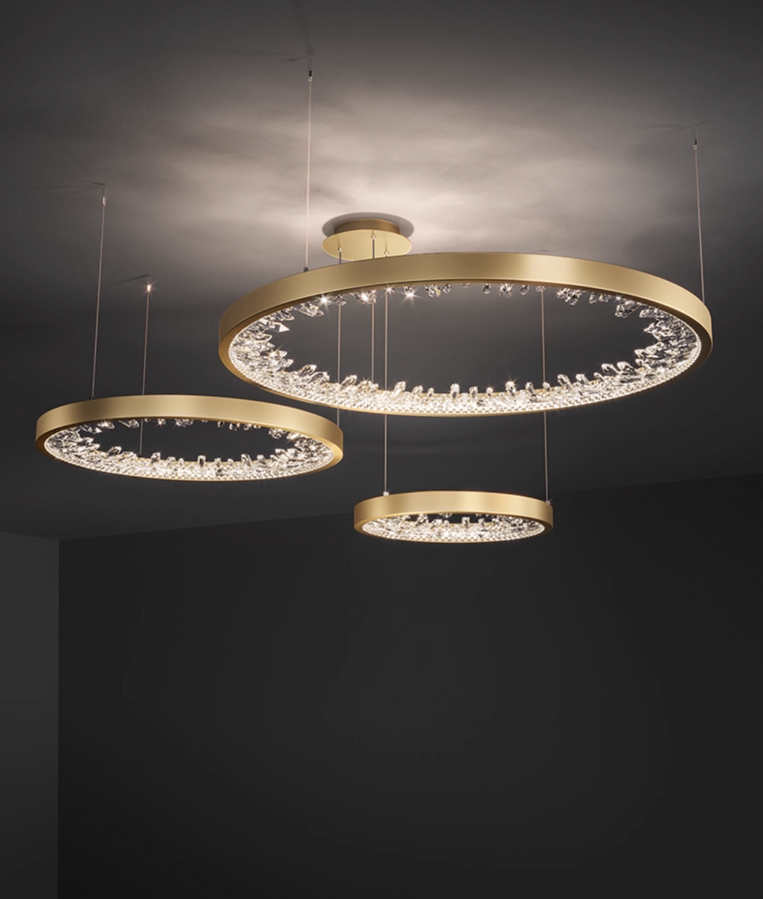 Luxuriöser runder Kristall-Kronleuchter