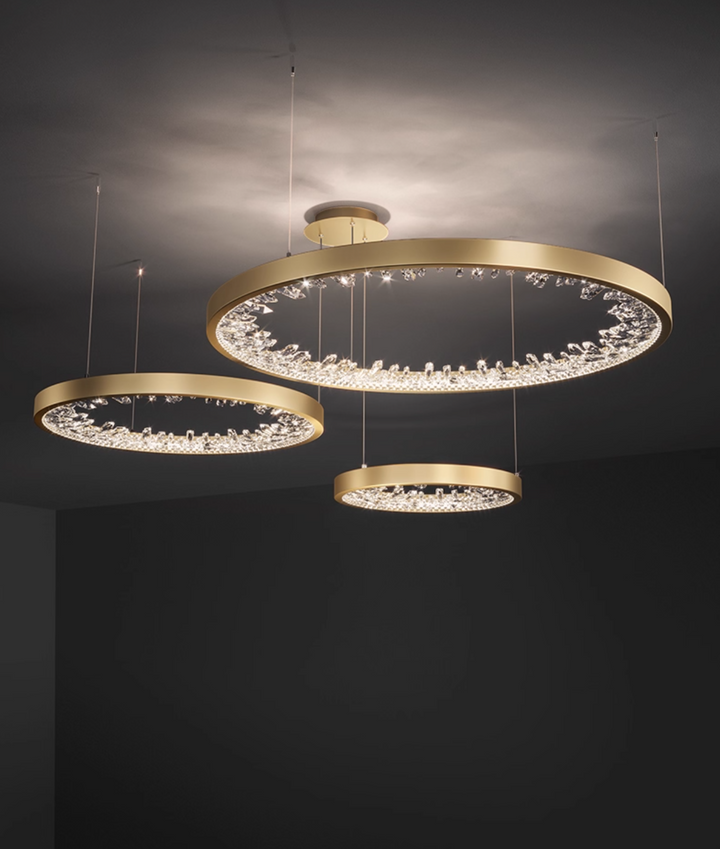 Luxuriöser runder Kristall-Kronleuchter
