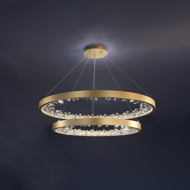 Luxuriöser runder Kristall-Kronleuchter