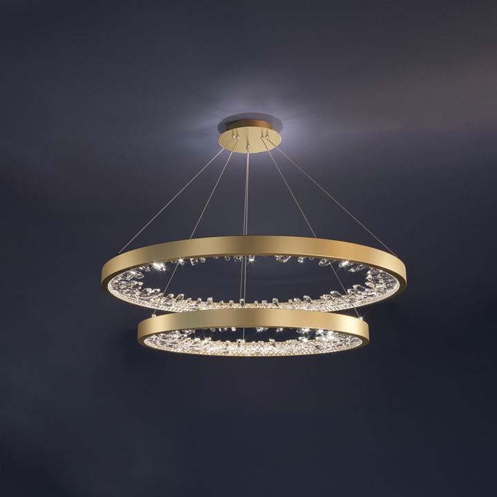 Luxuriöser runder Kristall-Kronleuchter