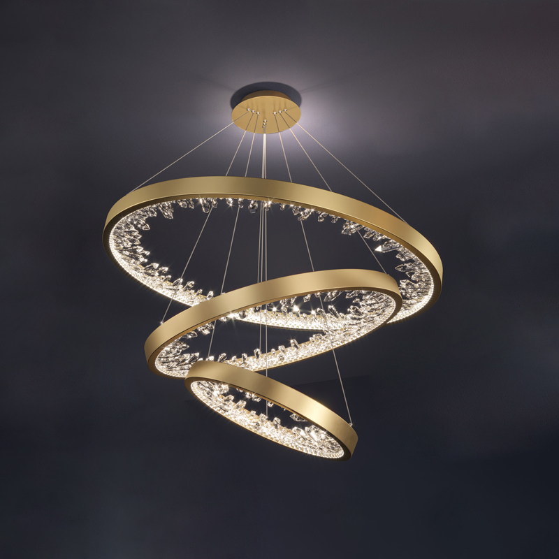 Luxuriöser runder Kristall-Kronleuchter