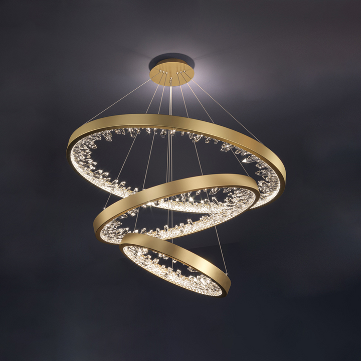 Luxuriöser runder Kristall-Kronleuchter