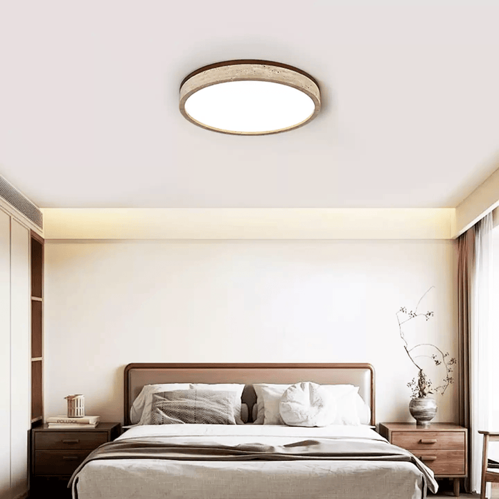 Travertine Halo Round Ceiling Lamp - Vakkerlight