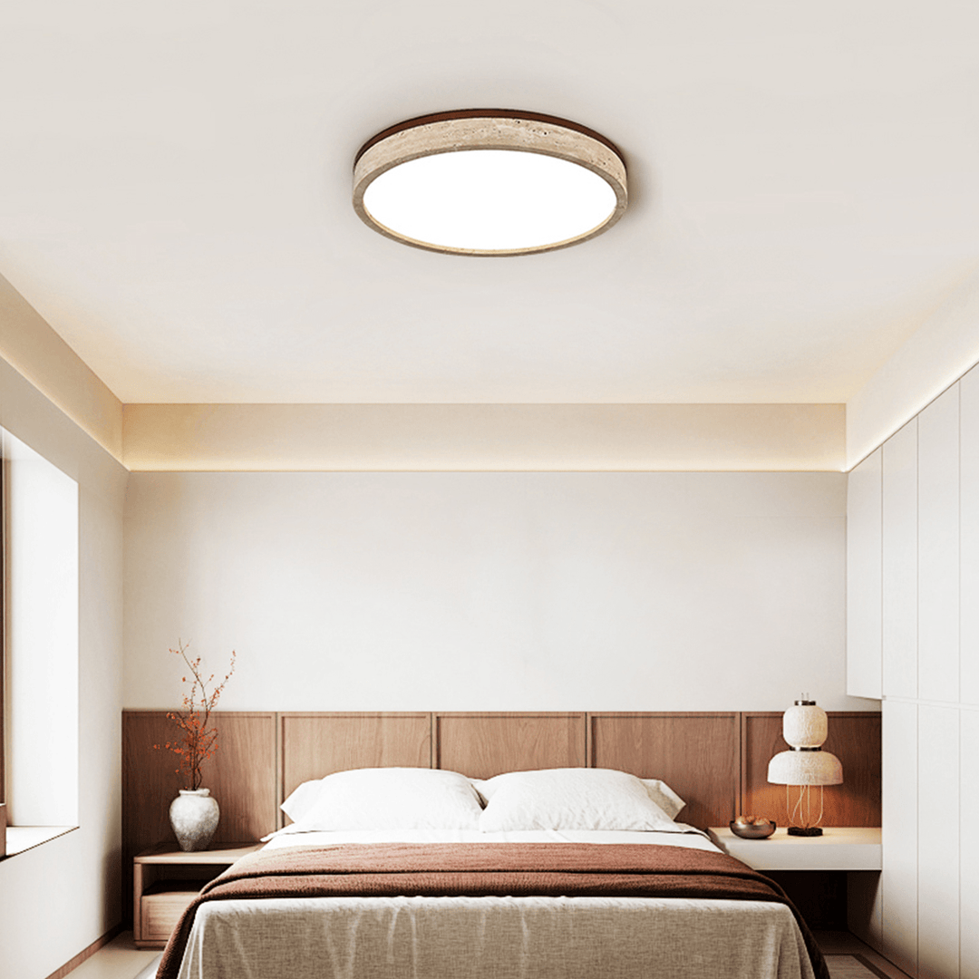 Travertine Halo Round Ceiling Lamp - Vakkerlight