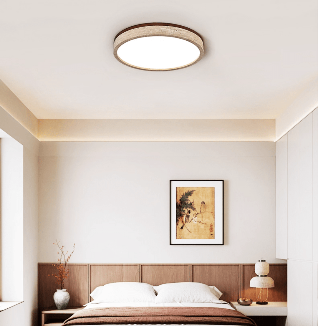Travertine Halo Round Ceiling Lamp - Vakkerlight