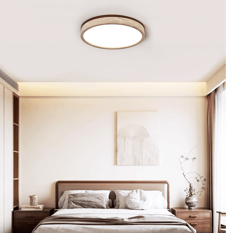 Travertine Halo Round Ceiling Lamp - Vakkerlight