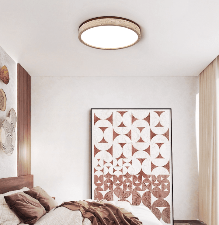 Travertine Halo Round Ceiling Lamp - Vakkerlight
