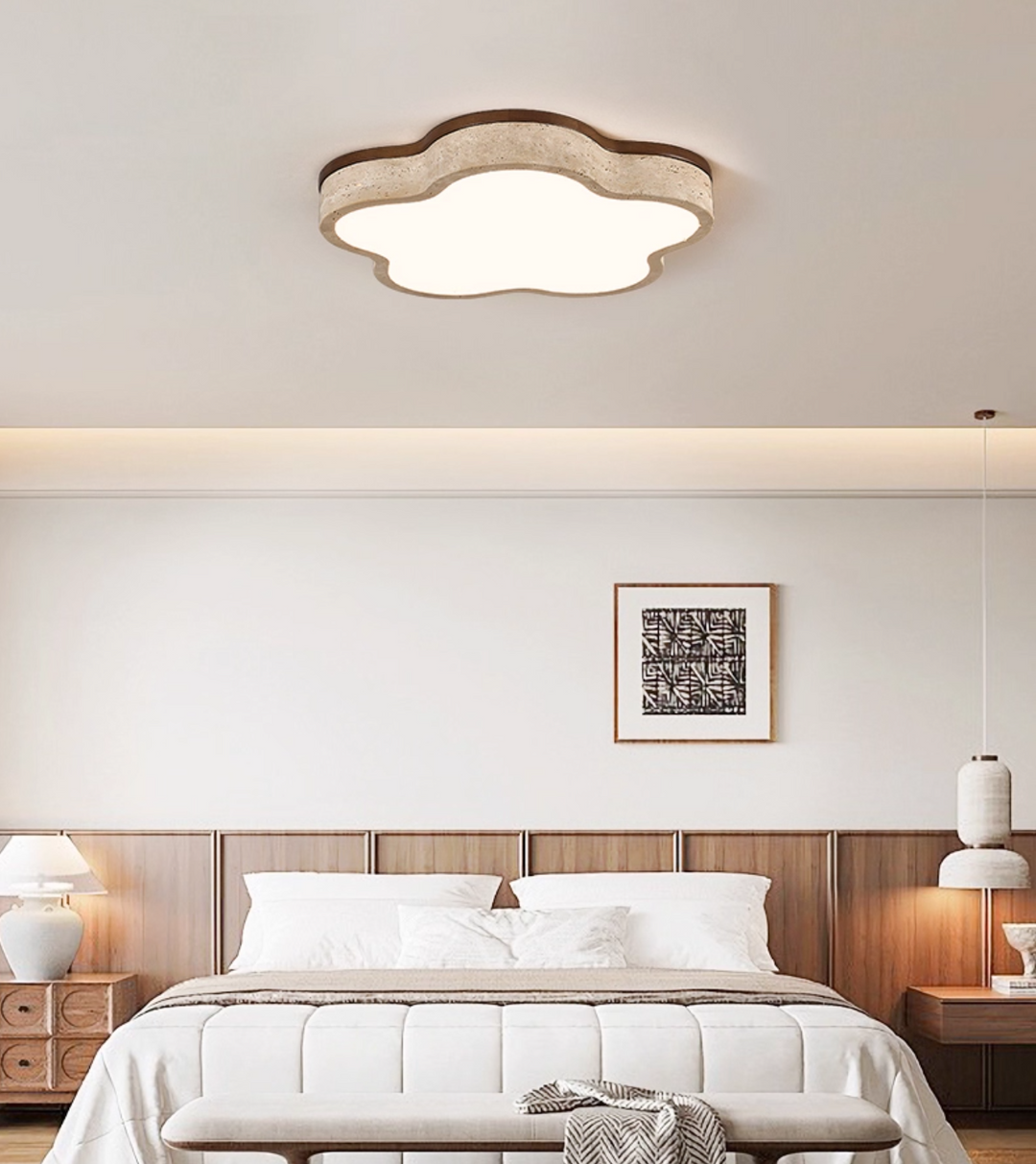 Cloudline Travertine Ceiling Lamp