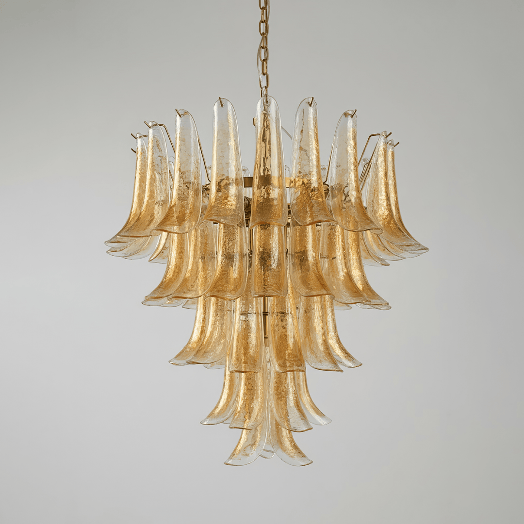 Amber Murano Glass Petals Chandelier - Vakkerlight