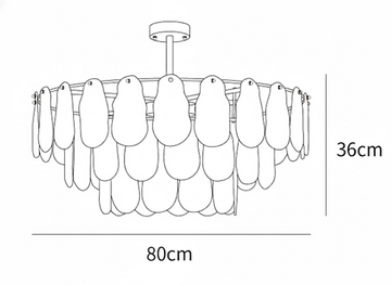 Lampadario Round Cloud in Vetro — Dimension drawings 2