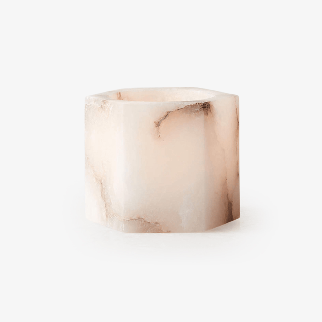 Alabaster Cube Candle Holder - Vakkerlight