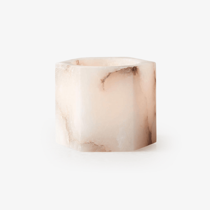 Alabaster Cube Candle Holder - Vakkerlight