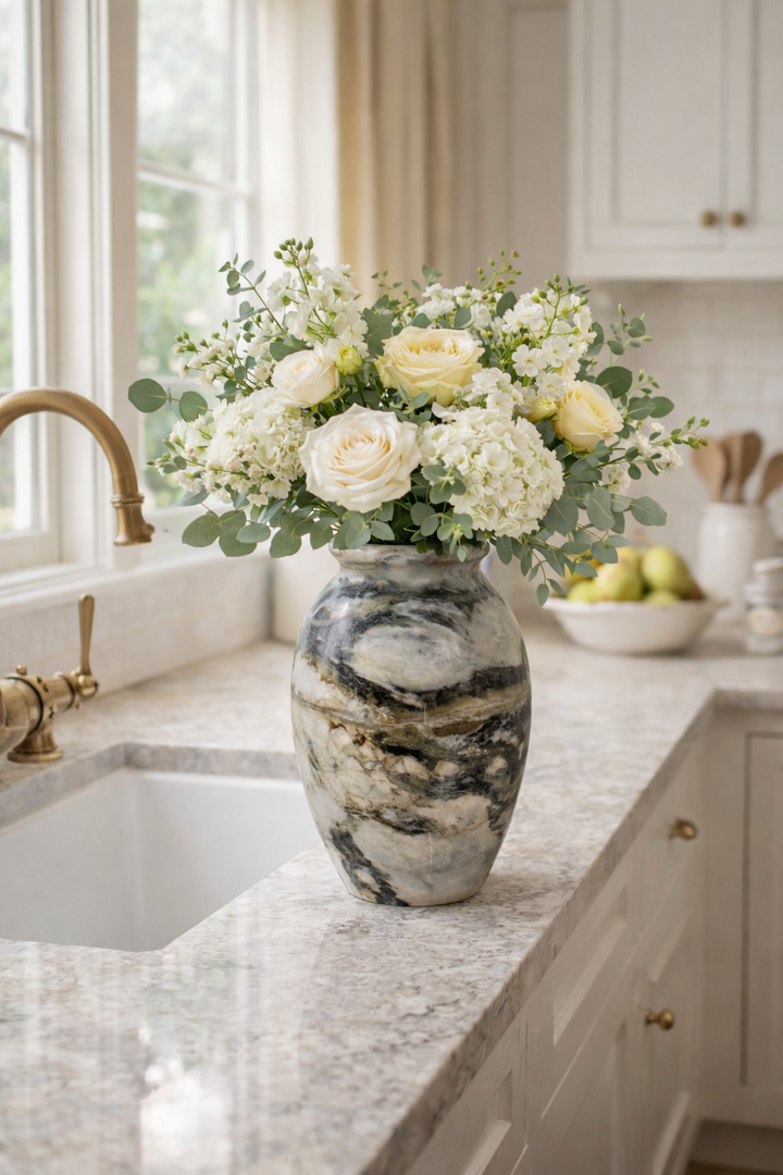 Noir Vein Stone Vase