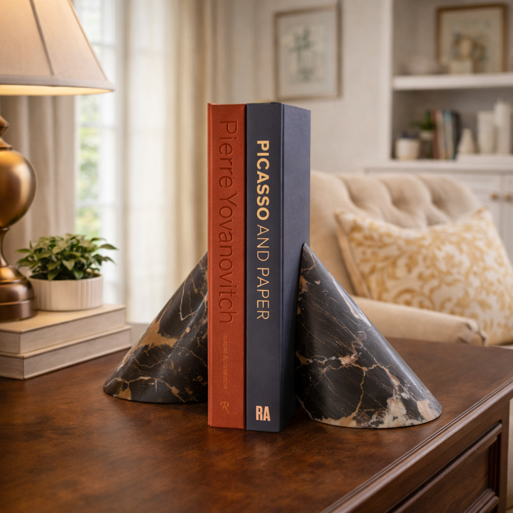 Sculpted Marble Bookends
