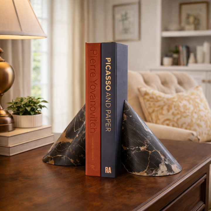 Sculpted Marble Bookends