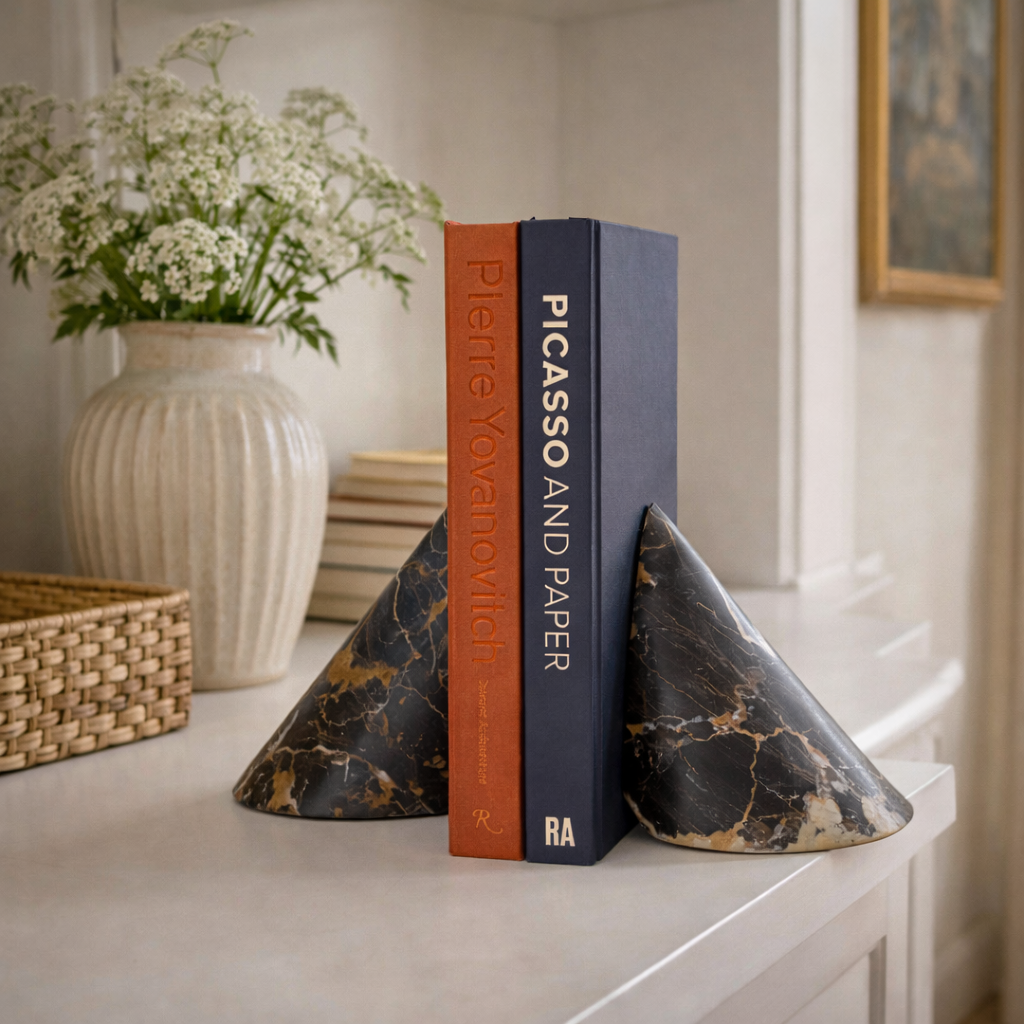 Sculpted Marble Bookends