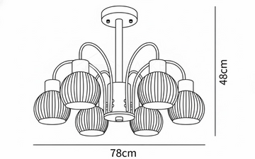 Chandelier Donnelly en Bois — Plans cotés 1