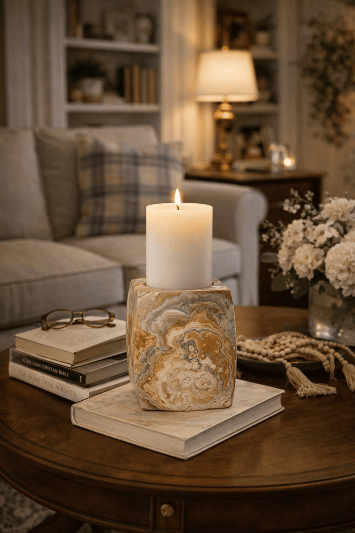 Elara Agate Candle Holder - Vakkerlight