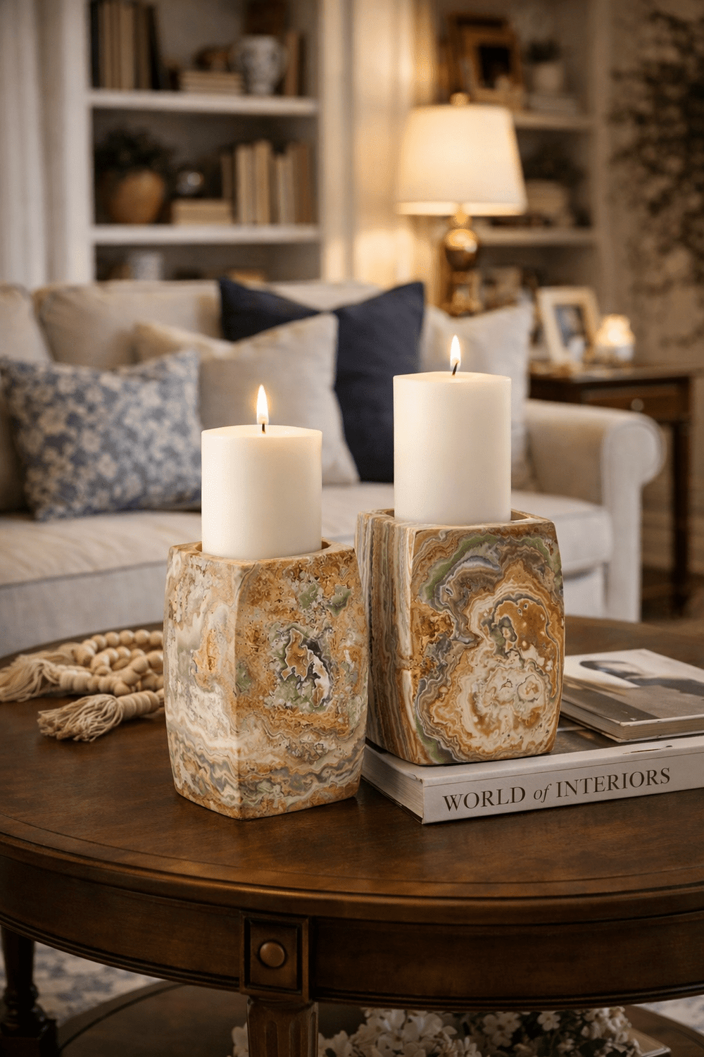 Elara Agate Candle Holder - Vakkerlight