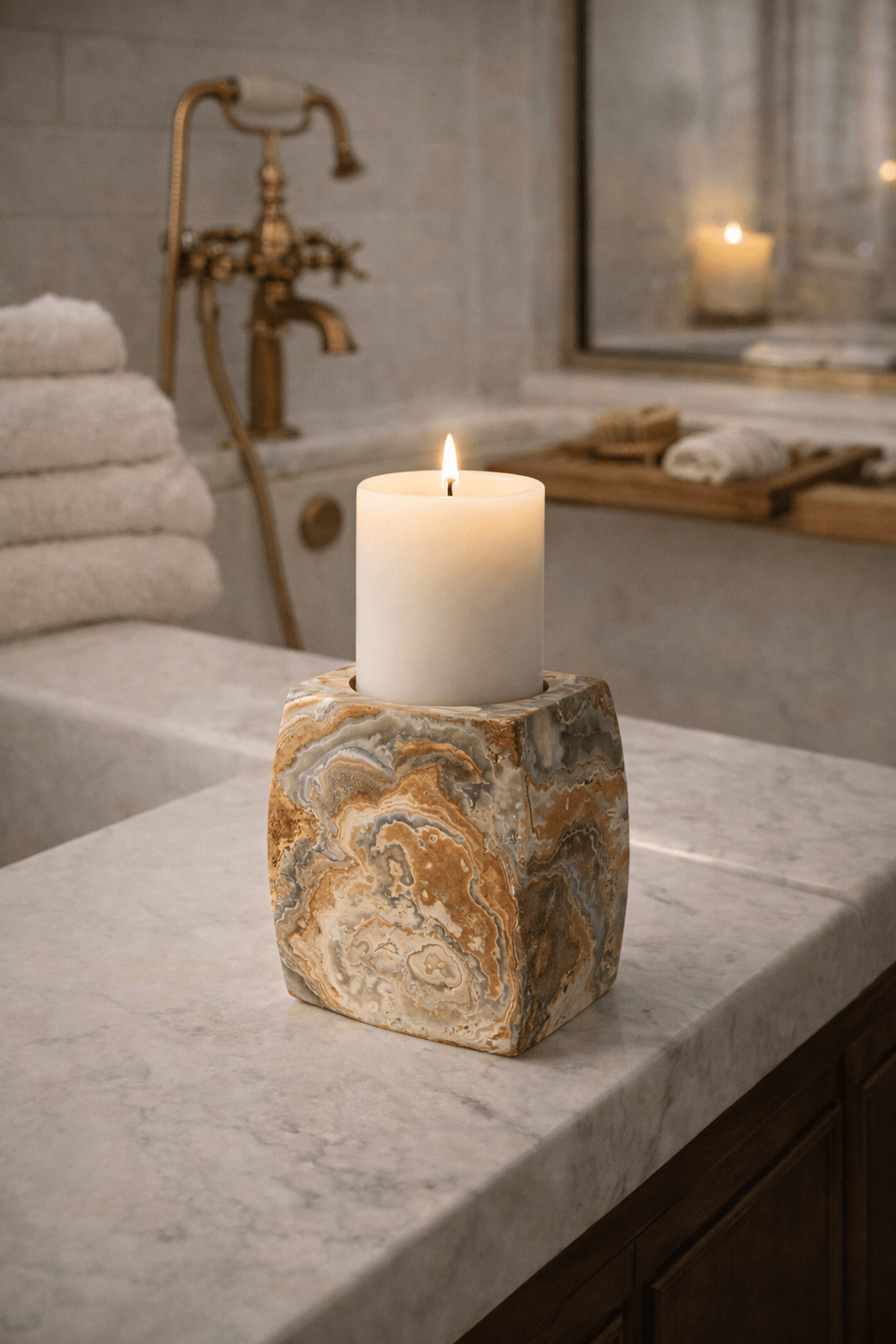 Elara Agate Candle Holder - Vakkerlight