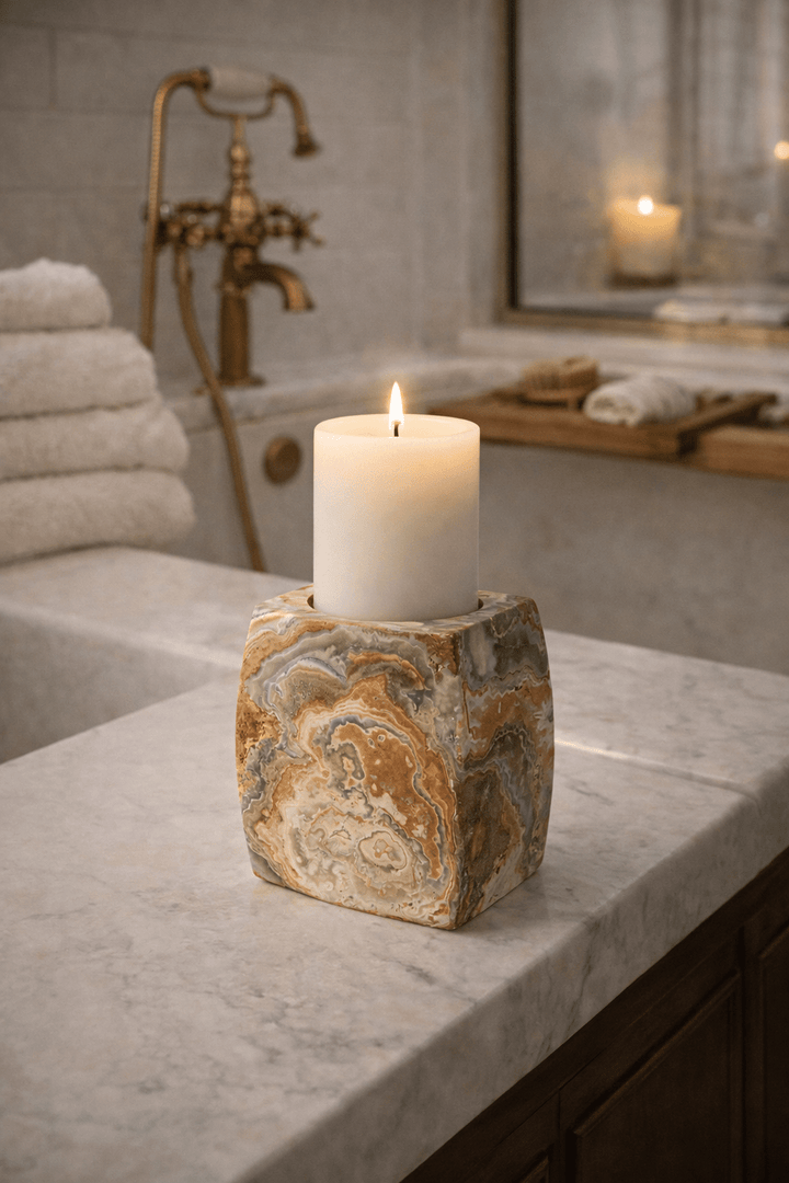 Elara Agate Candle Holder - Vakkerlight