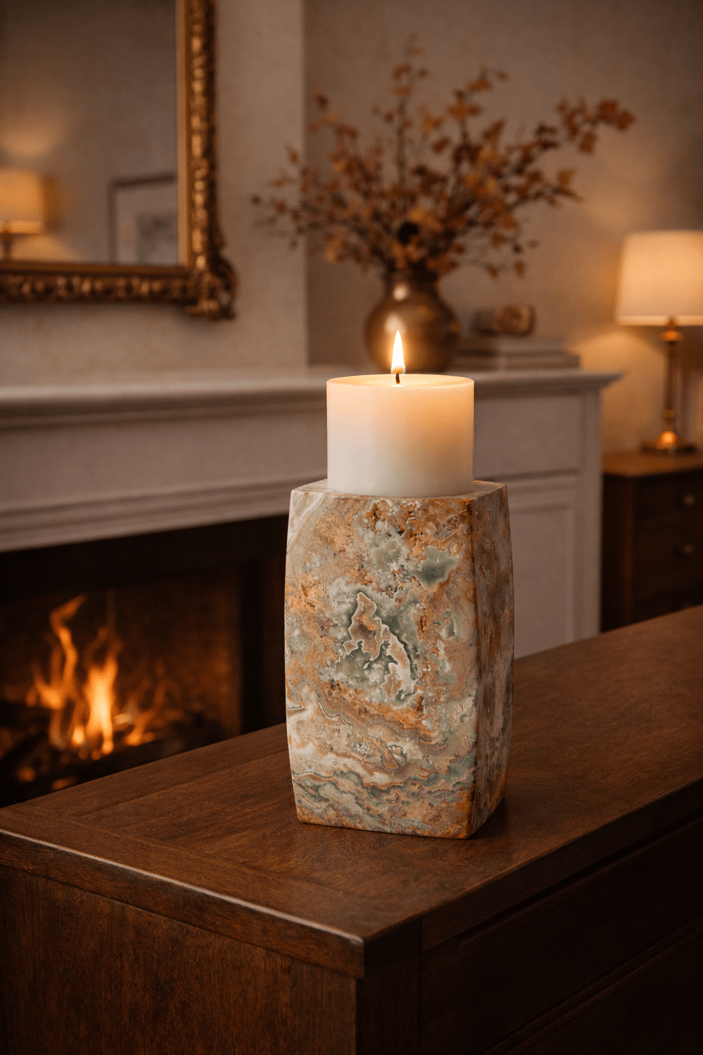 Elara Agate Candle Holder - Vakkerlight