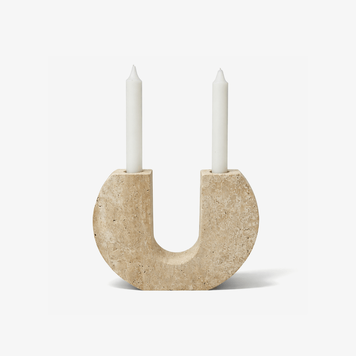 Rowan Yellow Travertine Candle Holder - Vakkerlight