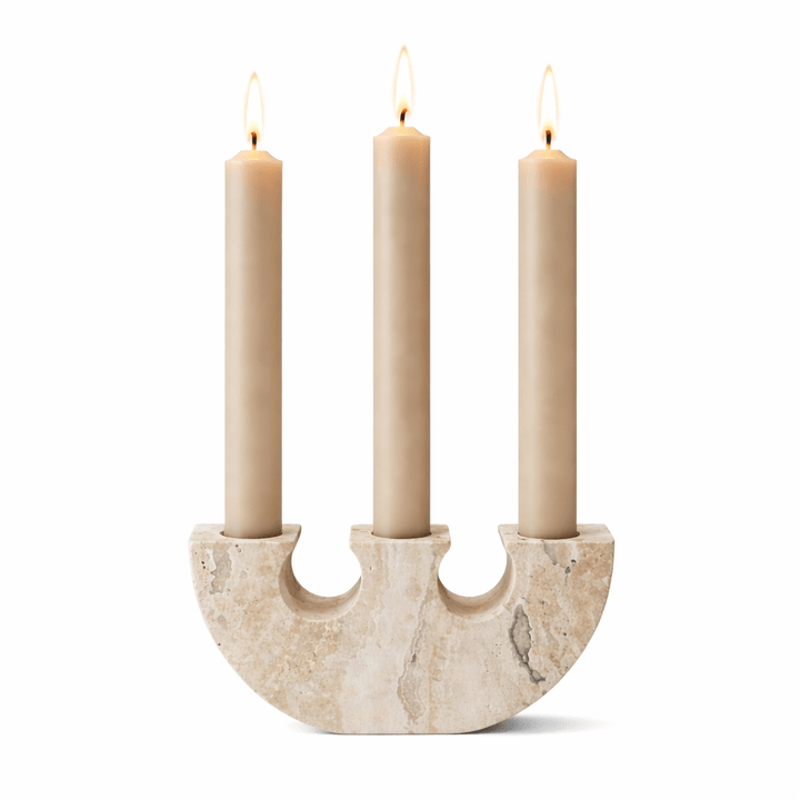 Rowan Yellow Travertine Candle Holder - Vakkerlight