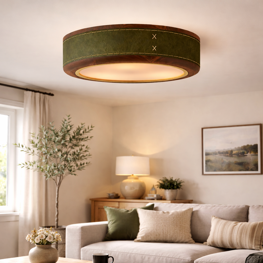 Crafted Leather Ceiling Light