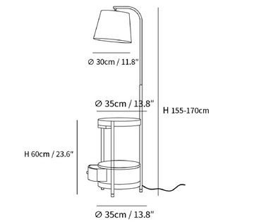 Lilah Floor Lamp — Dimension drawings 1