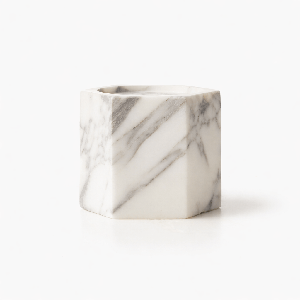 Vela Cube Marble Candle Holder - Vakkerlight