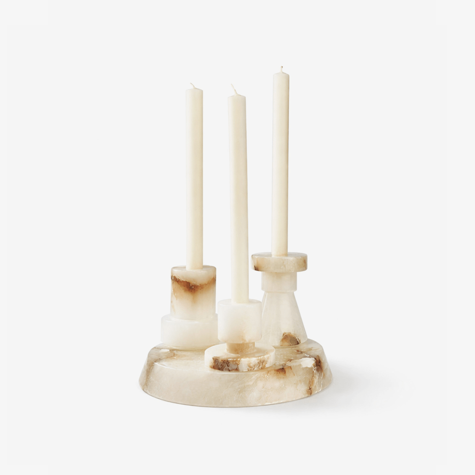 Lithia Tier Marble Candle Holder - Vakkerlight