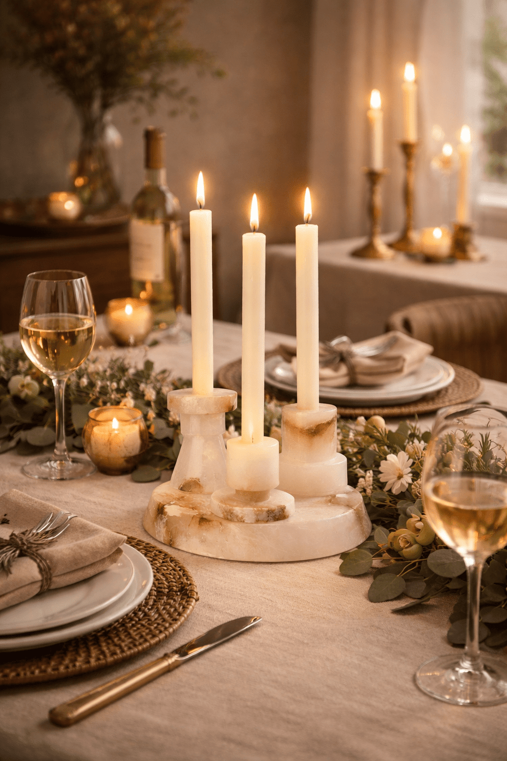 Lithia Tier Marble Candle Holder - Vakkerlight