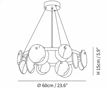 Trinidad Alabaster Kroonluchter — Dimension drawings 1