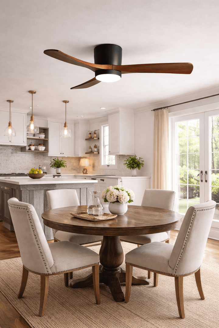 Nordic Wooden 42"/48"/52" Ceiling Fan Light - Vakkerlight