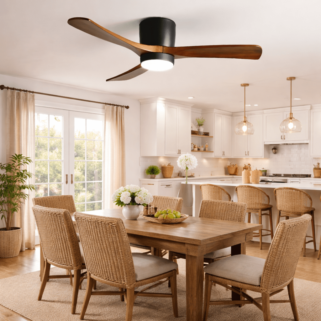 Nordic Wooden 42"/48"/52" Ceiling Fan Light - Vakkerlight