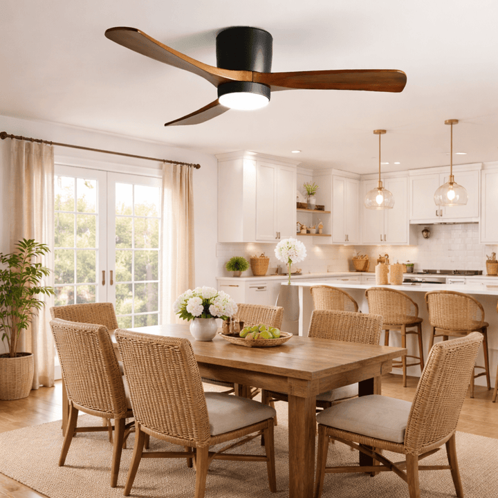 Nordic Wooden 42"/48"/52" Ceiling Fan Light - Vakkerlight