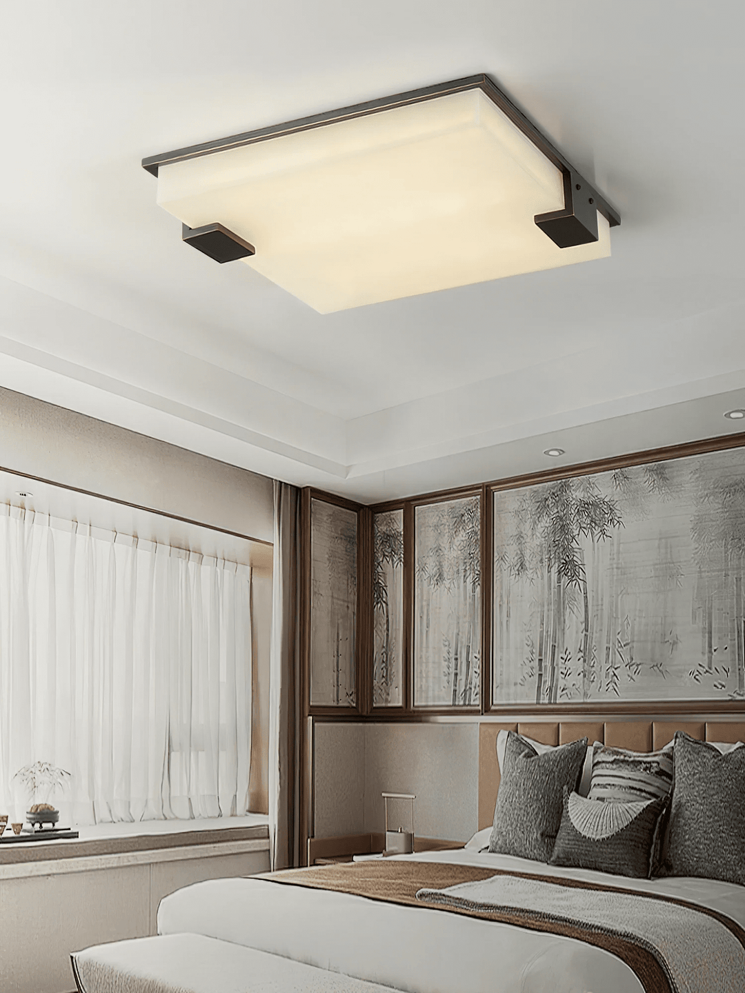 Square Alabaster Ceiling Lamp - Vakkerlight